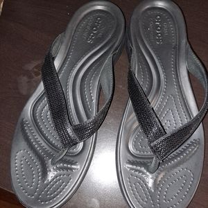 Crocs Dual Comfort Womens US 10 Gray Black